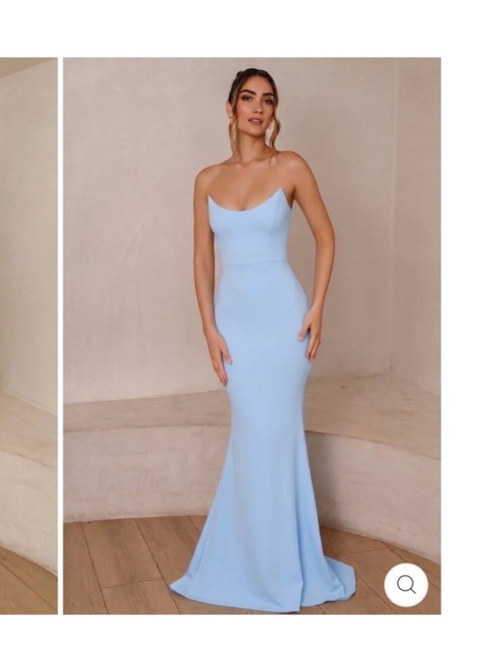 Jaus Celine Gown Baby Blue Strapless Mermaid Maxi Dress Sz XS NWT Formal